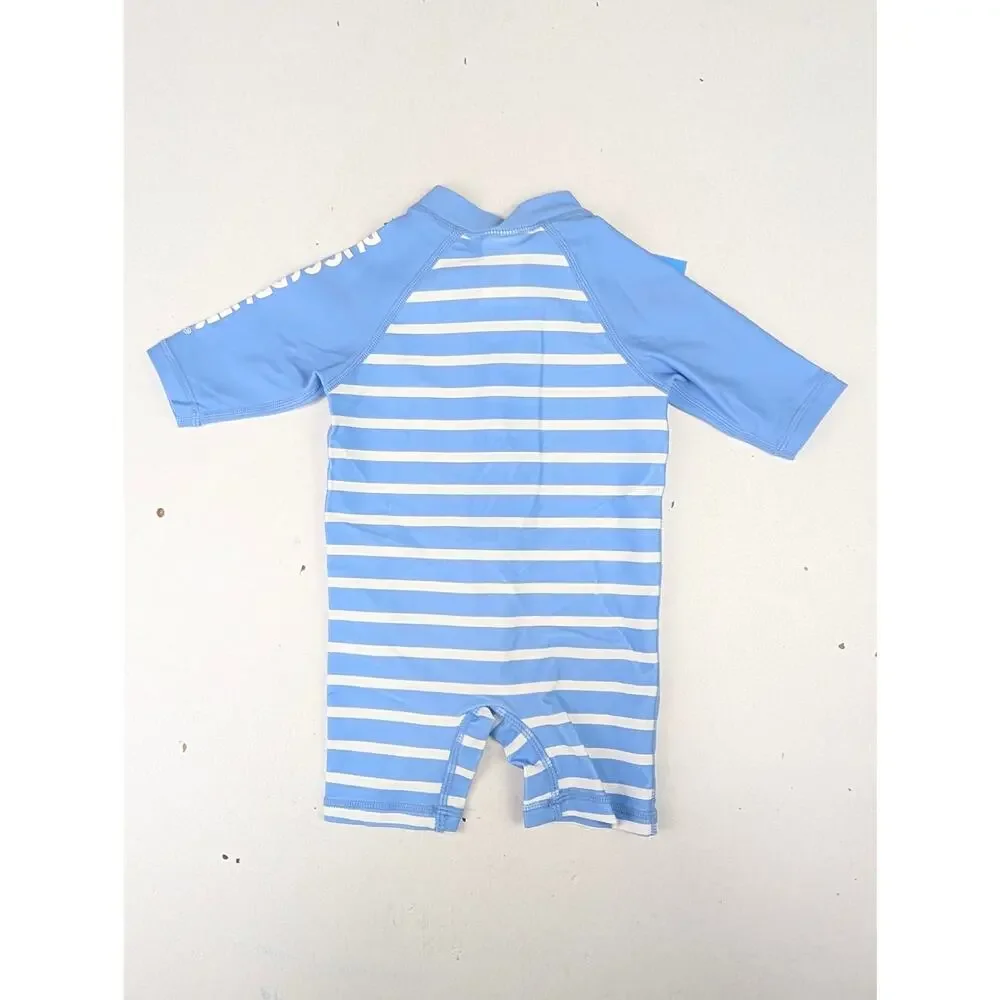 Rugged Butts Infant 0-3 Months Light Blue/White Stripe One Piece Rashguard